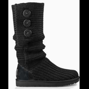 Black Tall Knit UGG Australia Boots
